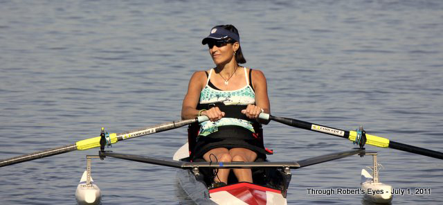 Trish Downing at rowing trials