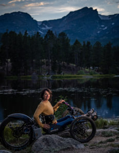 Quinn Brett enjoys venturing off-trail via a ReActive Adaptations three-wheeled, all-terrain handcycle. The bike is 40 inches wide, which overreaches most national park trails